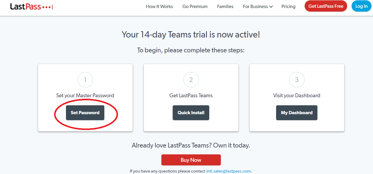 Pagina Your 14-day Teams trial is now active